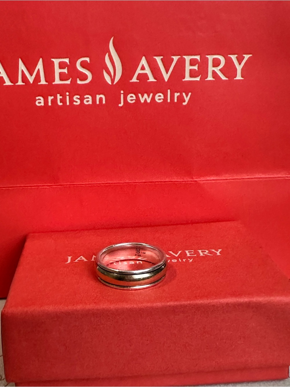 James Avery simplicity wedding gold and silver band - Picture 7 of 8